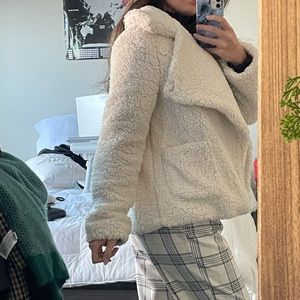 Fluffy ivory jacket